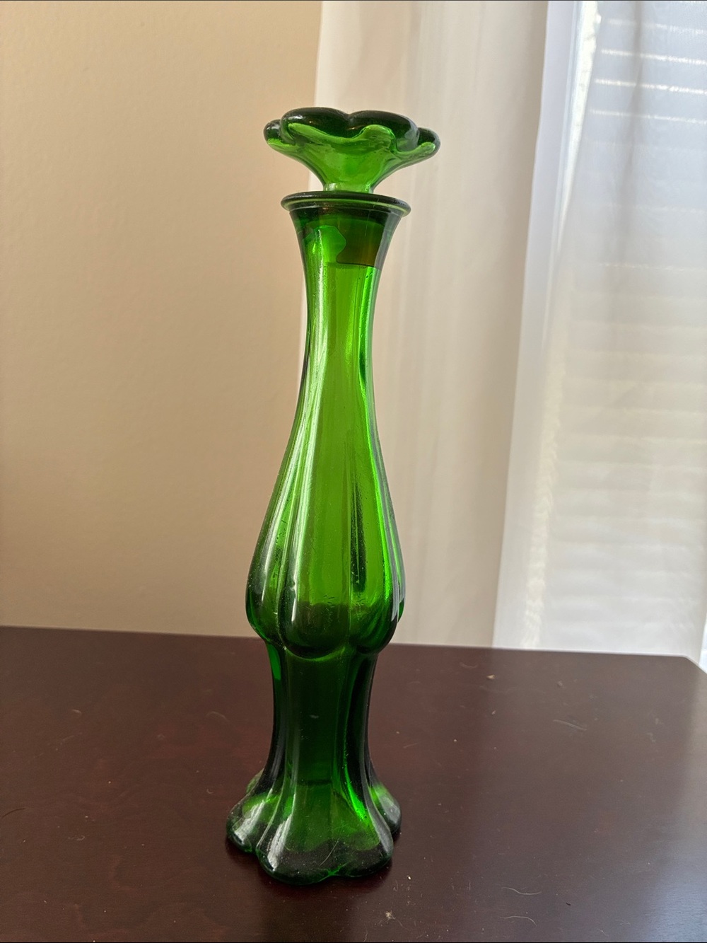 Avon Green Bottle with Flower Cap